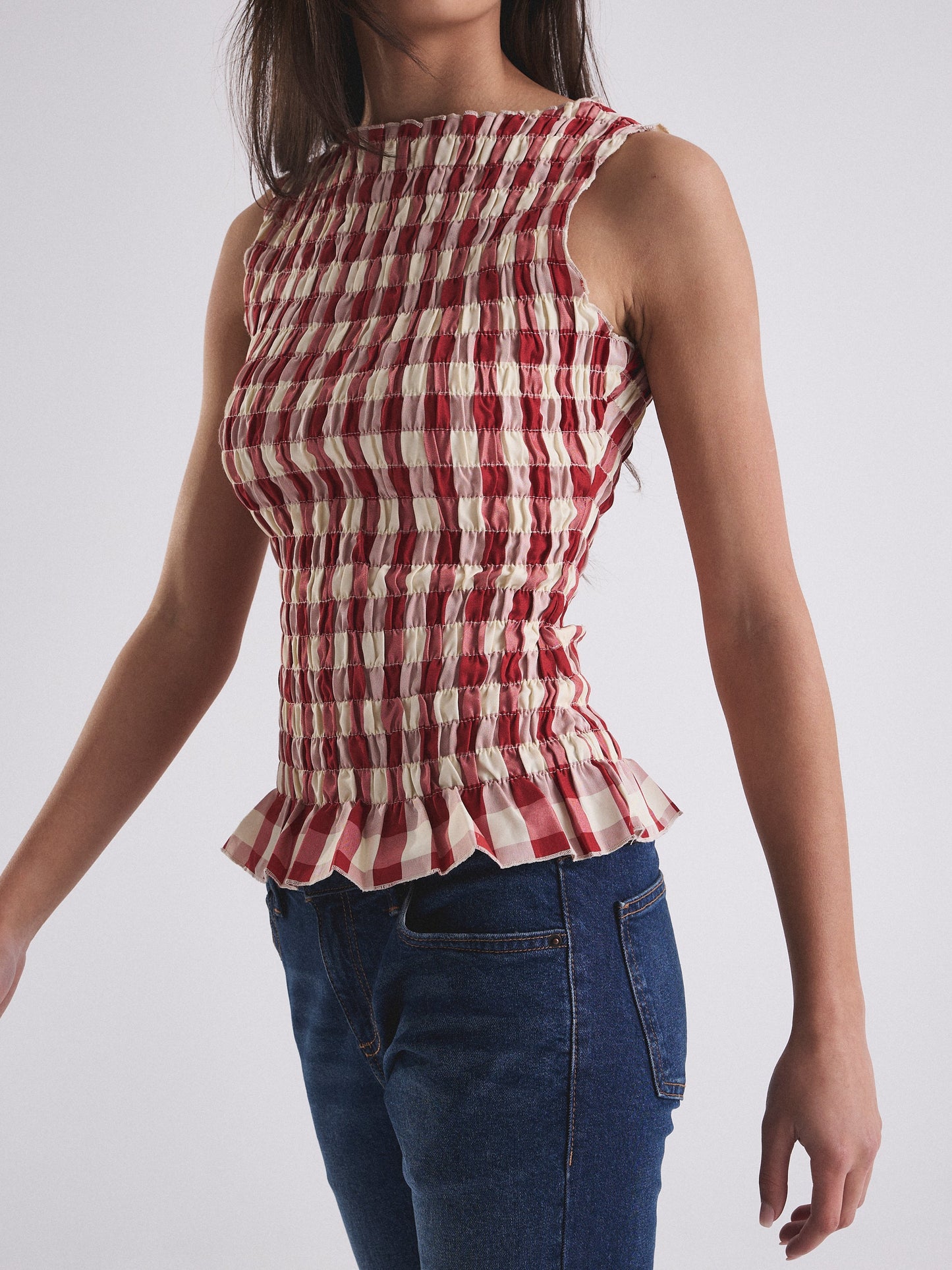Luna Tank - Ruby Gingham