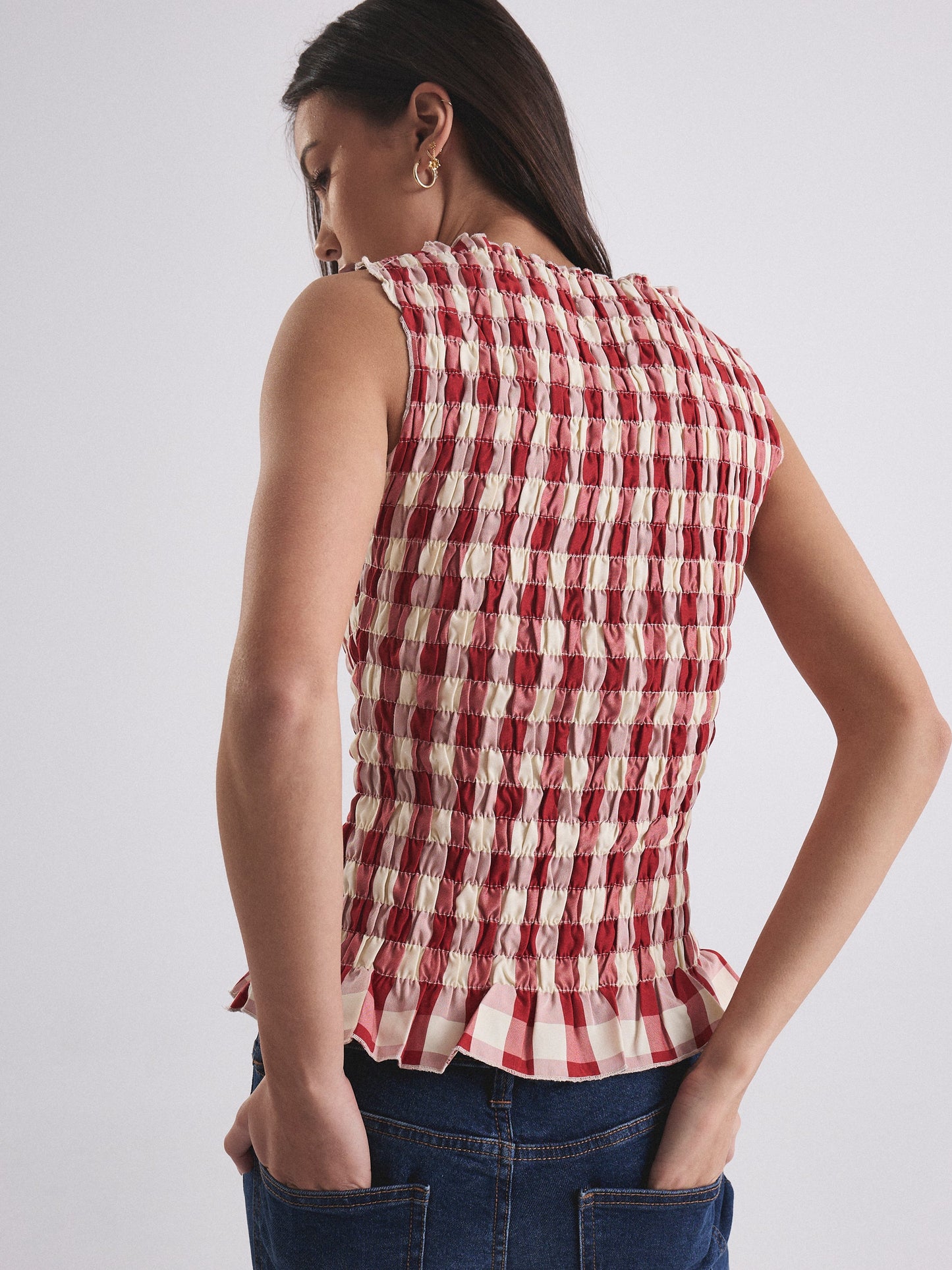 Luna Tank - Ruby Gingham
