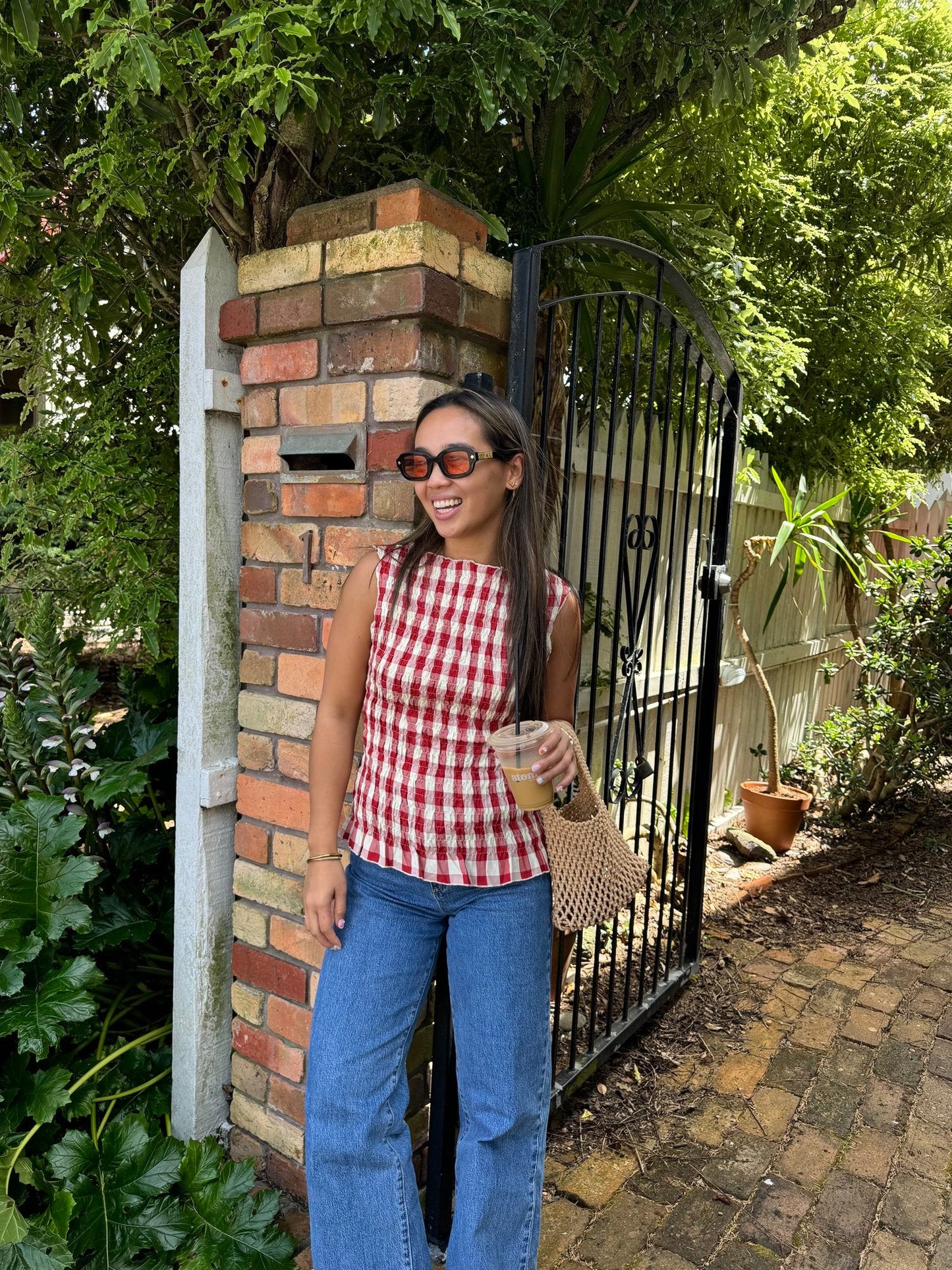 Luna Tank - Ruby Gingham