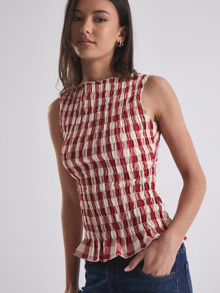 Luna Tank - Ruby Gingham