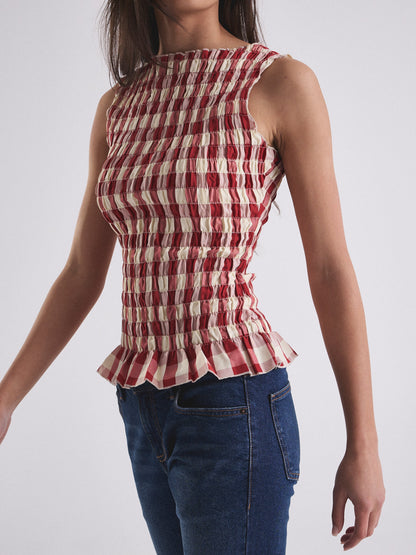 Luna Tank - Ruby Gingham