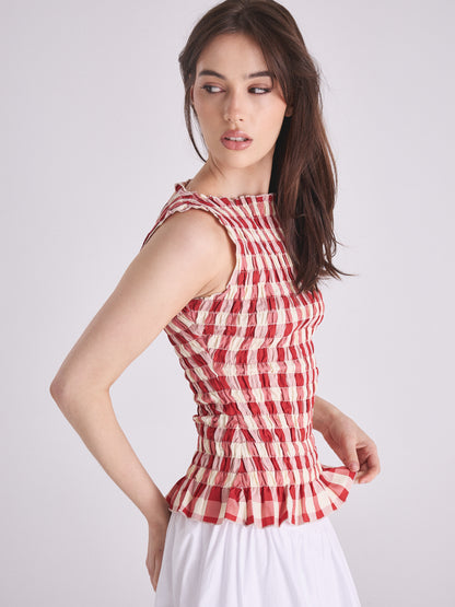 Luna Tank - Ruby Gingham