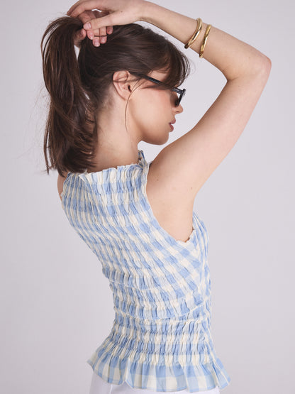Luna Tank - Sky Gingham