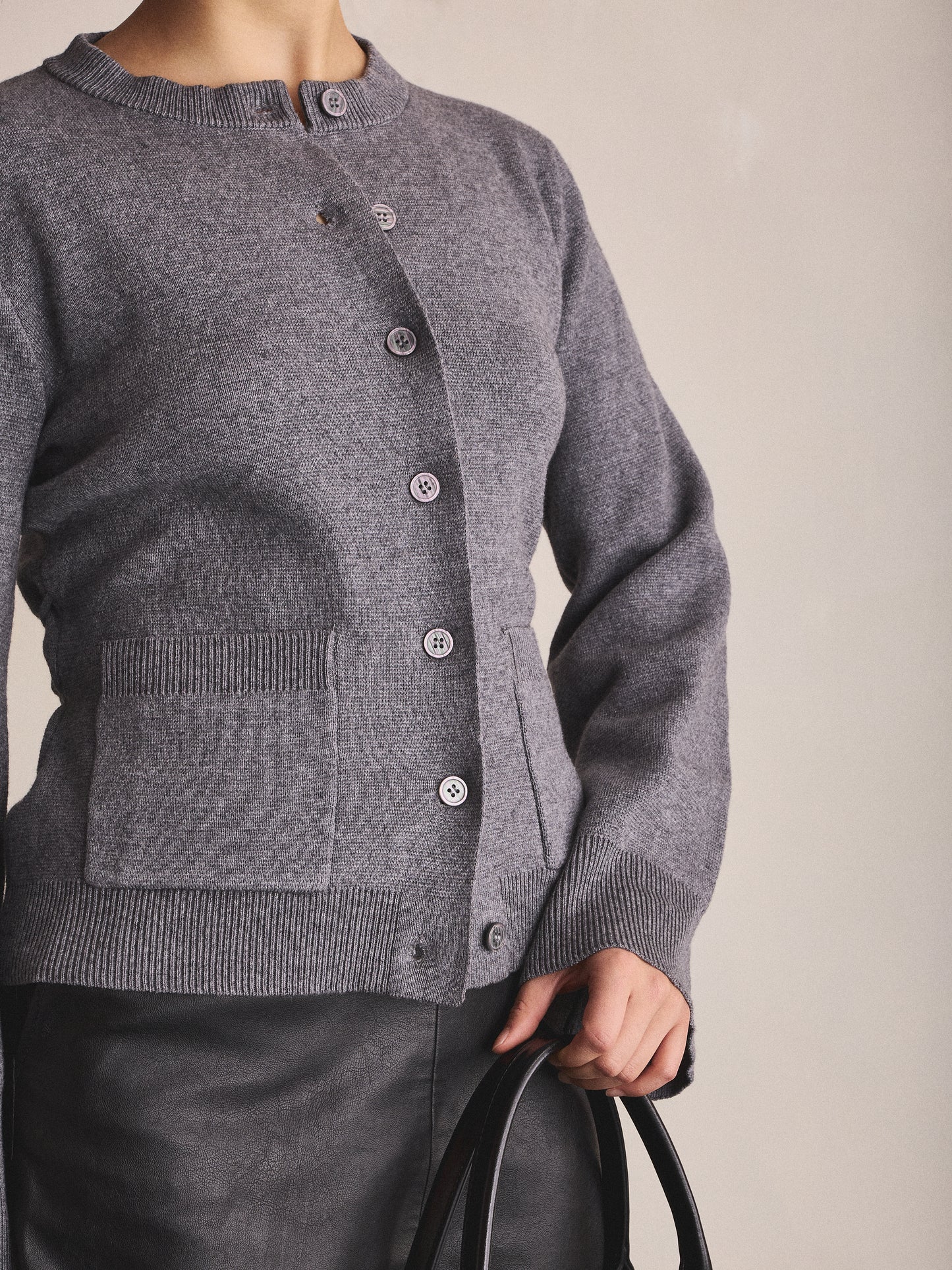 Wren Cardigan - Grey Marle