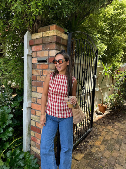 Luna Tank - Ruby Gingham